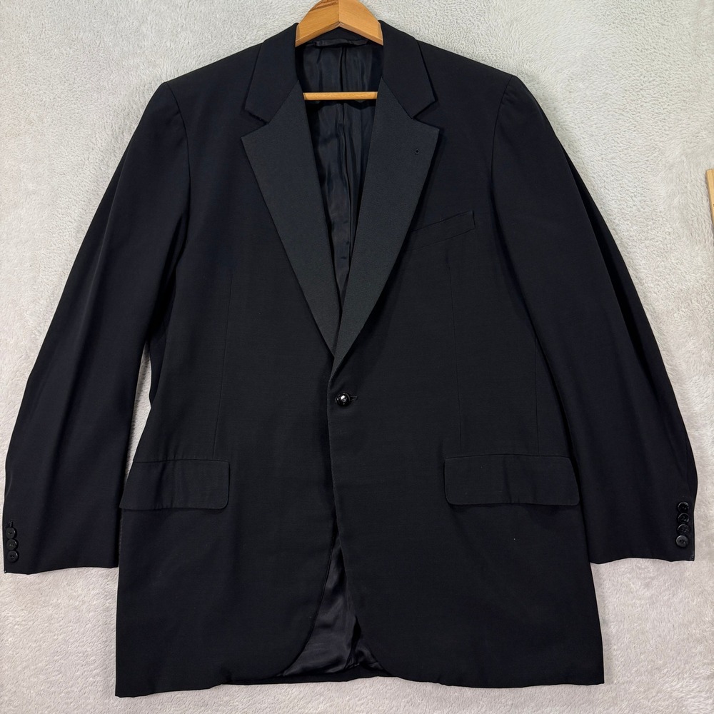 VINTAGE Oxxford Clothes Mens 42L Black Tuxedo Jacket Blazer Formal‎ Heavyweight